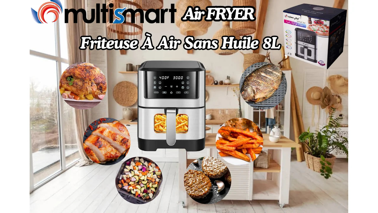 digitale friteuse airfryer multismart 6L 1500W sans huile avec 12moins garantie